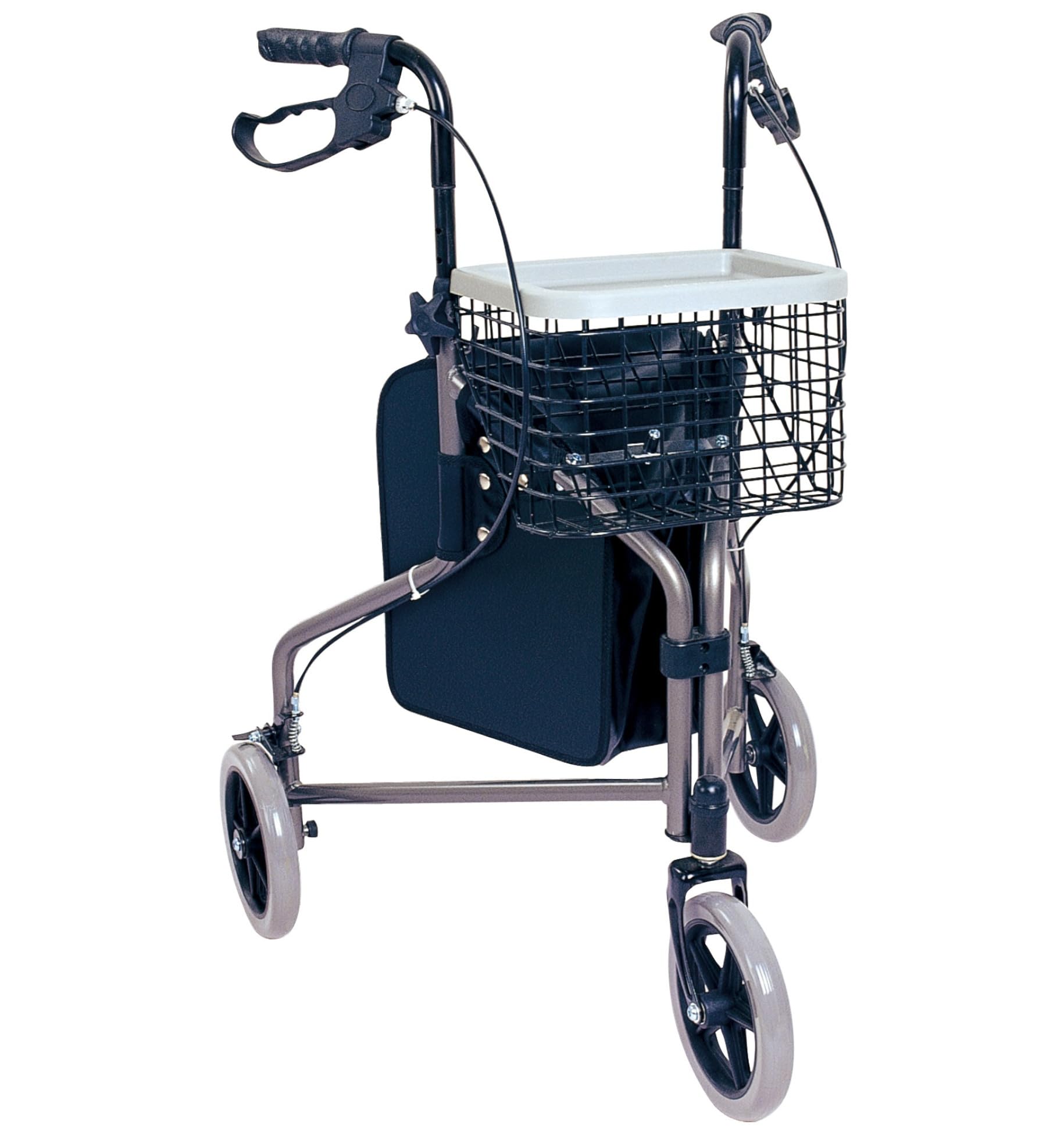Einkaufswagen Leicht Gehhilfe mit Sitz - Aluminium Seniorenrollator - Rollstuhl für Senioren mit drei Rädern - Männer und Frauen - Schmal Rollator für Wohnung - Indoor und Outdoor