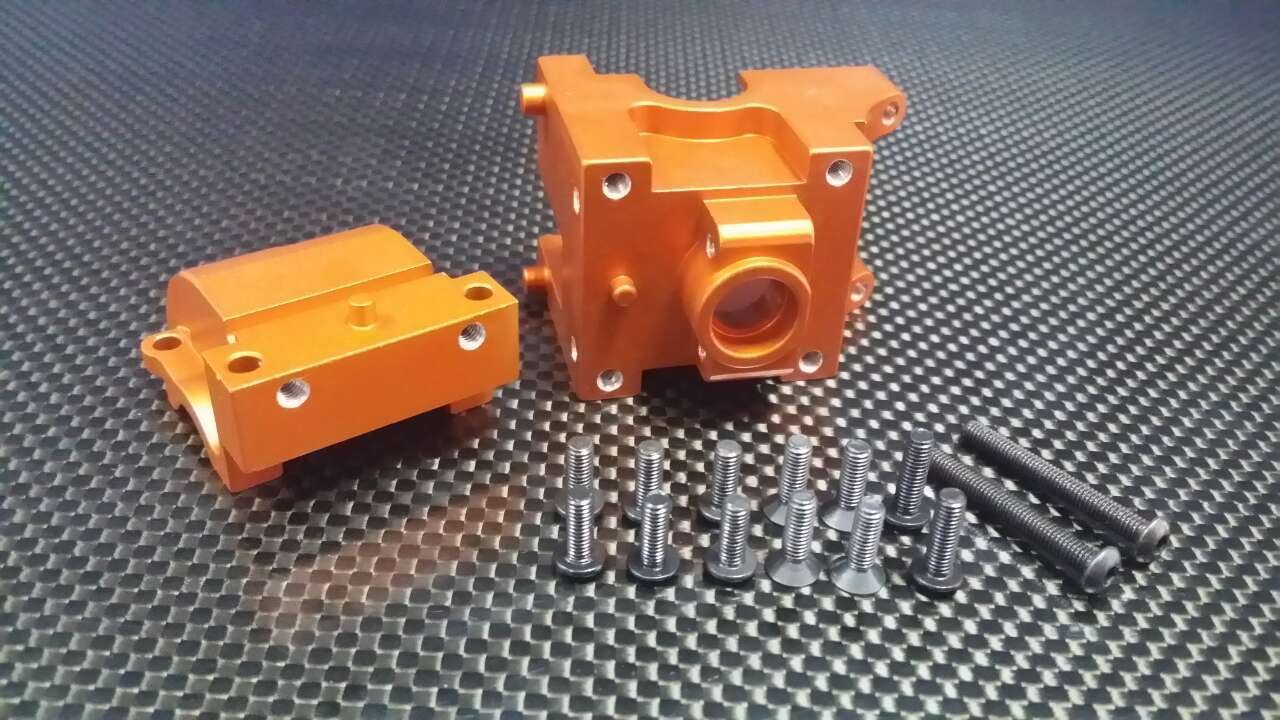 GPMRACING HPI Bullet Nitro 3.0 Upgrade Parts Aluminium Front/Rear Gear Box - 1 Set Orange