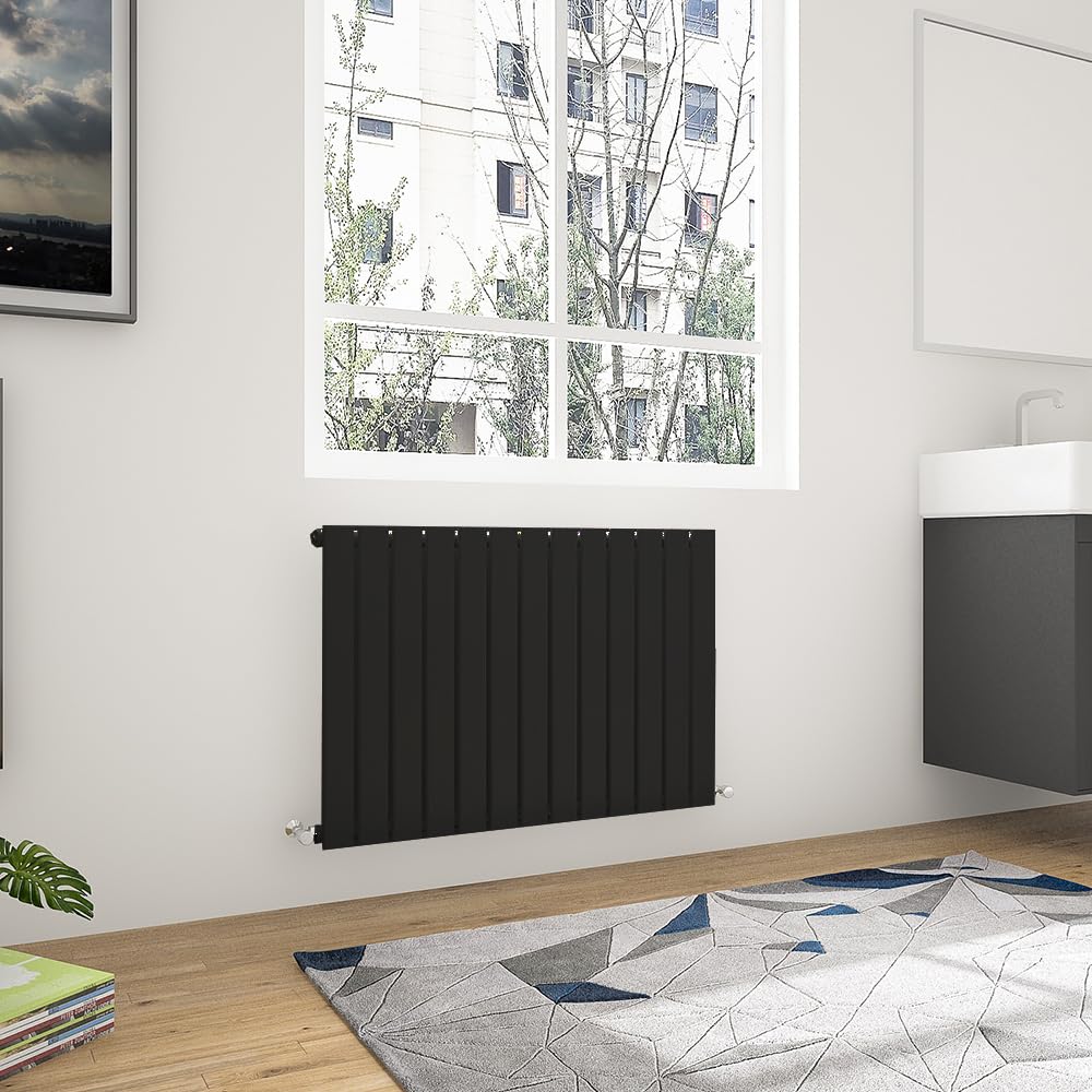 600x884mm Black Flat Panel Radiator Horizontal Vertical Designer Central Heating Rads