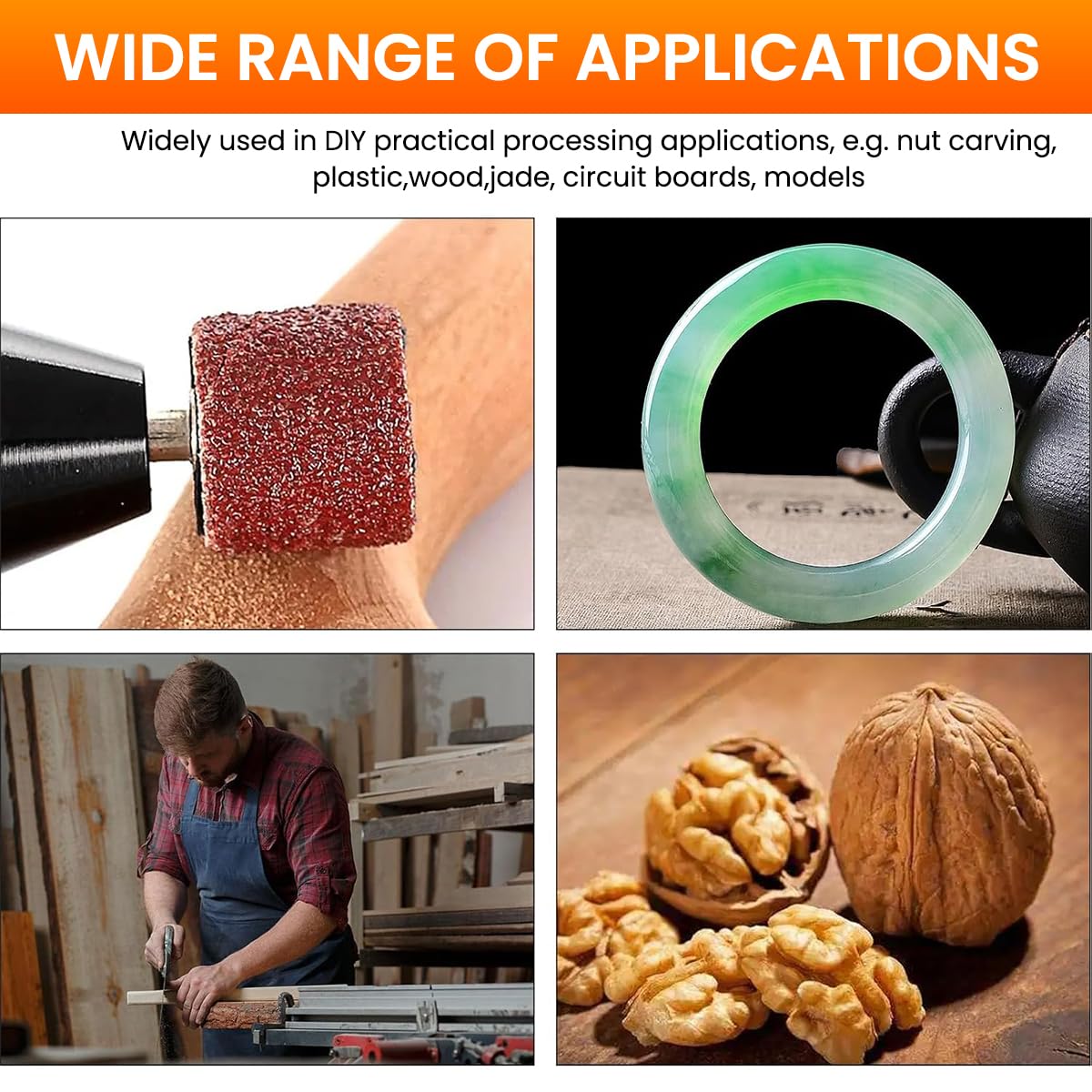 Serplex® 100pcs 80 Grit Drum Sander Sleeves Abrasive Sleeves Set with 1/2 inch & 1/4 Inch Sanding Drum Mandrels, Oxide Sandpaper Sanding Drum Sanding Bands for Shaping, Smoothing, and Grinding - Image 3 thumbnail