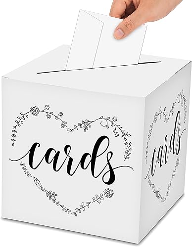 Elegante caja de tarjetas clásica de corazón, 1 juego de caja de recepción de tarjetas de estampado en caliente para regalo de sobre de dinero,