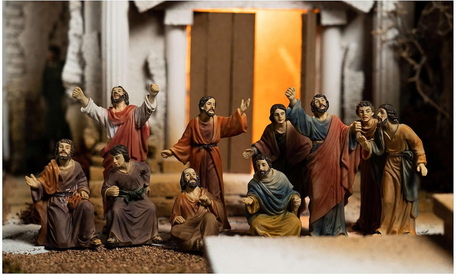Easter Nativity Death Sentence Scene Vegetable Garden Olive Trees 9 cm 35x60x40 cm Module 4, with figurinesStatues Height: 9 cm|Height: 35 cm|Width: 60 cm|Depth: 40 cm