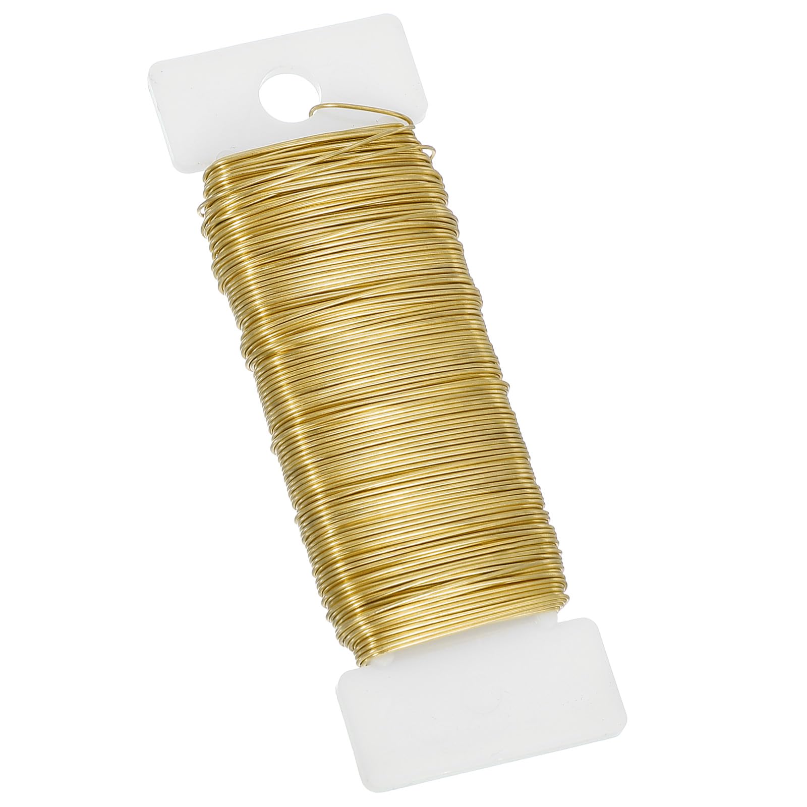 PATIKIL 24 Gauge Floral Flexible Paddle Wire, 38 Yard (115 Feet) Florist Wreath Wire for Crafts Flower Arrangement, Dark Gold — image 1