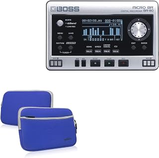 Case Compatible with BOSS Micro BR BR-80 - SoftSuit with Pocket, Soft Pouch Neoprene Cover Sleeve Zipper Pocket - Super Blue