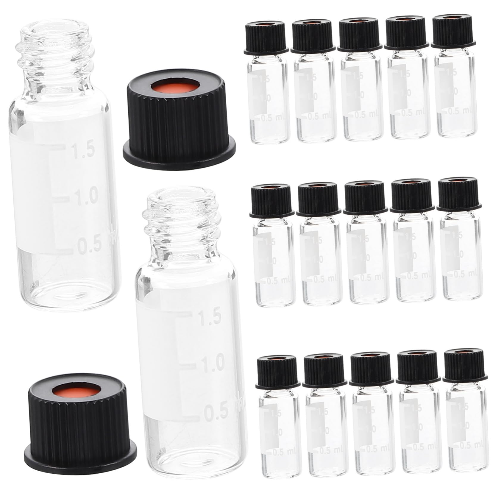 PRETYZOOM Material Sintético de Vidrio 100 Botellas de 2 Ml Boca Roscada 8-425 Buen Sellado para Laboratorio y Farmacia para Muestras Líquidas