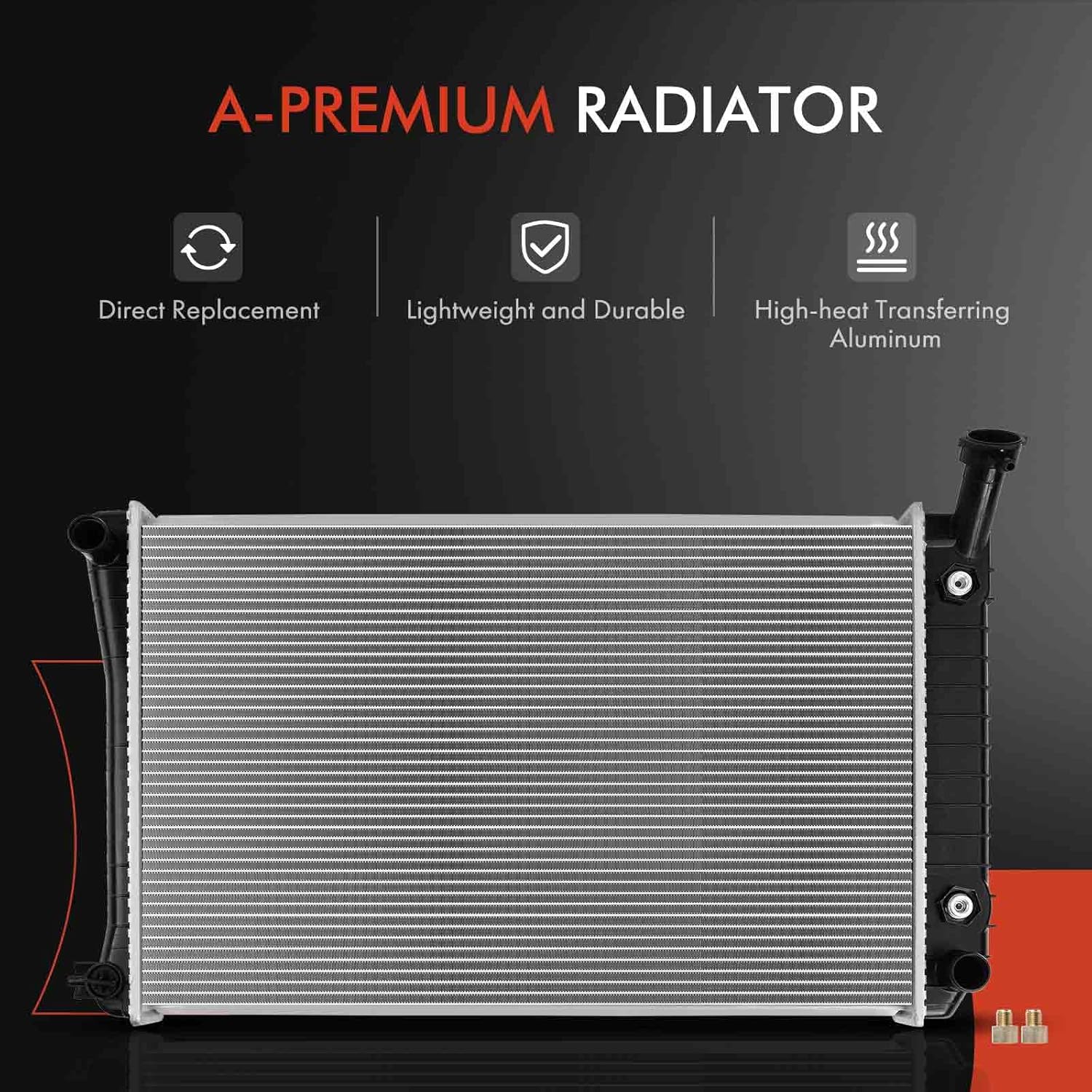 A-Premium Engine Coolant Radiator with Single Transmission Oil Cooler Compatible with Buick Century & Oldsmobile Cutlass Ciera 1992-1996, Cutlass Cruiser, Replace# 8011340, 52458474