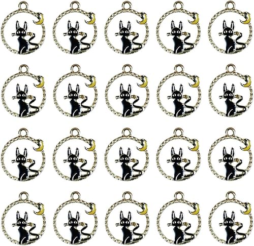 Yukfhgt Dijes redondos esmaltados de gato, 20 piezas, lindo colgante de gatito, accesorios de bricolaje para collar, pulsera, aretes, llavero, disponible en Yaxa Venezuela