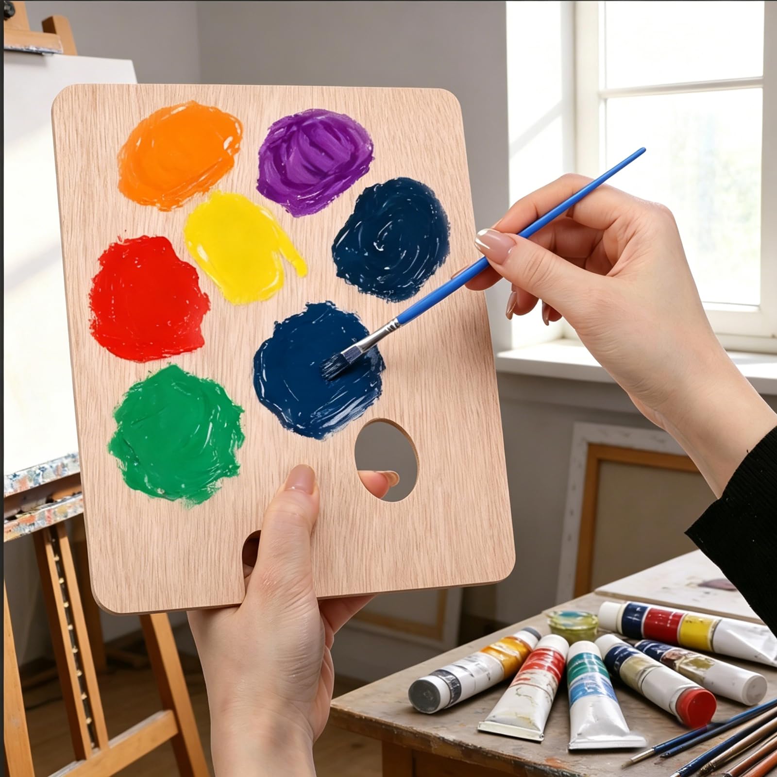 QUARKZMAN Paleta de Pintura de Madera Cuadrada 11.8"x15.7" 4