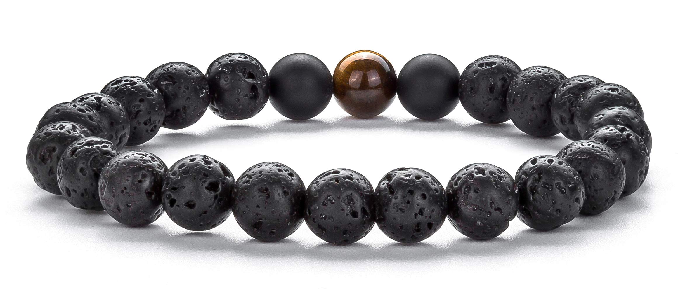 Men Women 8mm Tiger Eye Stone Beads Bracelet Elastic Natural Stone Yoga Bracelet Bangle