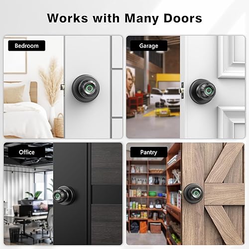 Miniatura 7 de SOOWAY Pomo de puerta inteligente  Cerradura de puerta con huella dactilar de acceso rápido Biométrico Perillas de puerta de entrada sin llave para