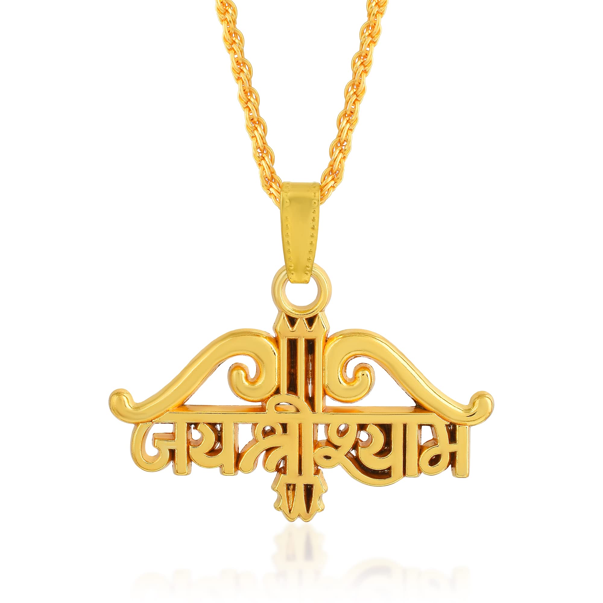 � Gold Plated Khatu Shyam Teen Baan Dhari/?? ???? ????? Pendant Jai Shri Shyam Locket Jewellery For Men and Women-image-12