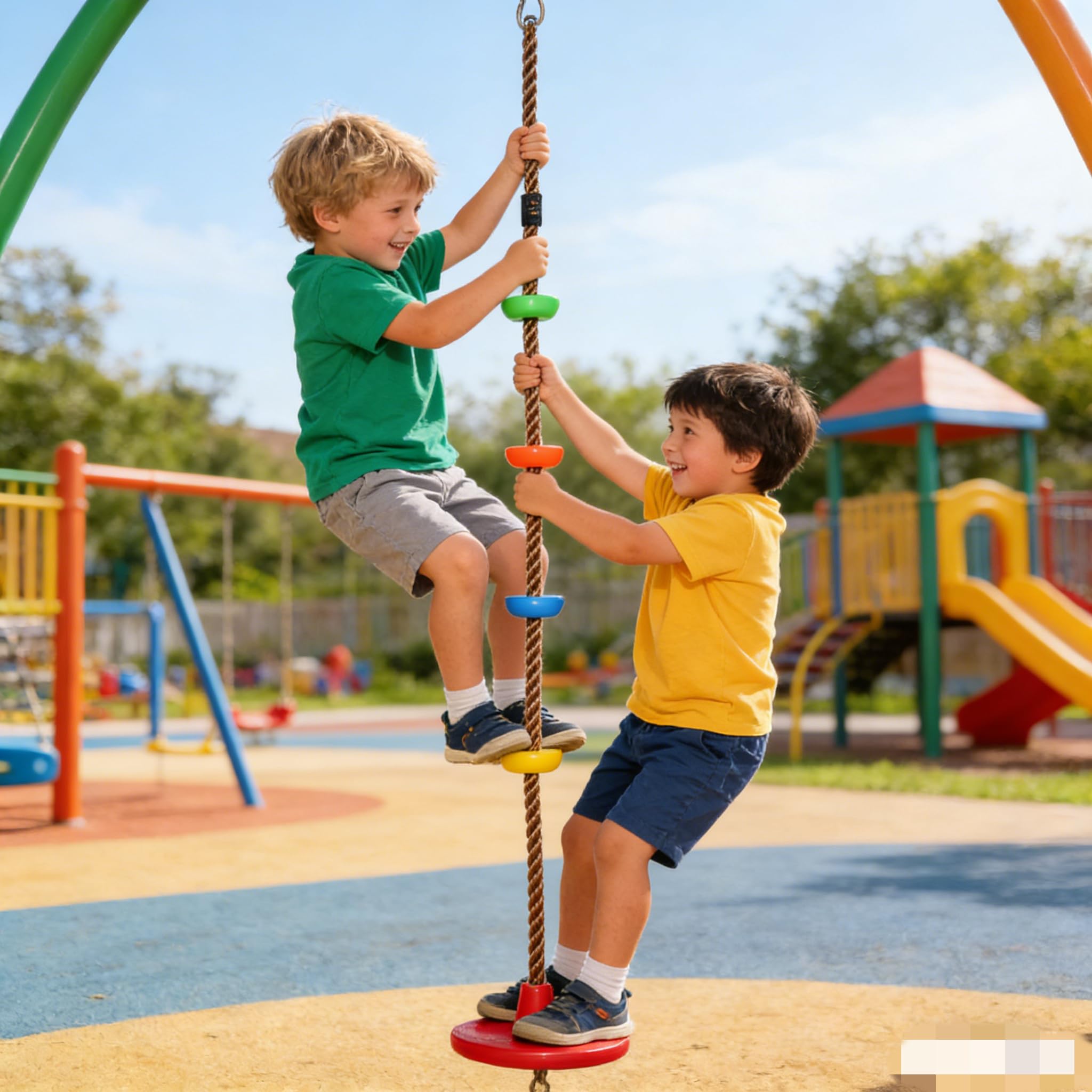 Forhome Sedia a dondolo in legno, per bambini e adulti, con moschettone in acciaio inox e corda regolabile, per interni ed esterni, 16-Wooden Swing Seat