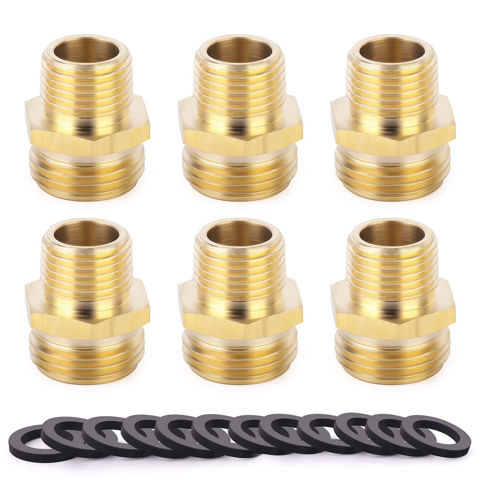 TAISHER 6 paquetes de conectores de manguera NPT macho de 3/4 "macho de 1/2 ", adaptador de manguera y adaptadores de manguera de jardín