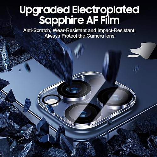 Miniatura 170 de UniqueMe [Paquete de 3 protectores de lente de cámara compatibles con iPhone 14 Pro Max/iPhone 14 Pro, vidrio templado, [compatible con fundas]