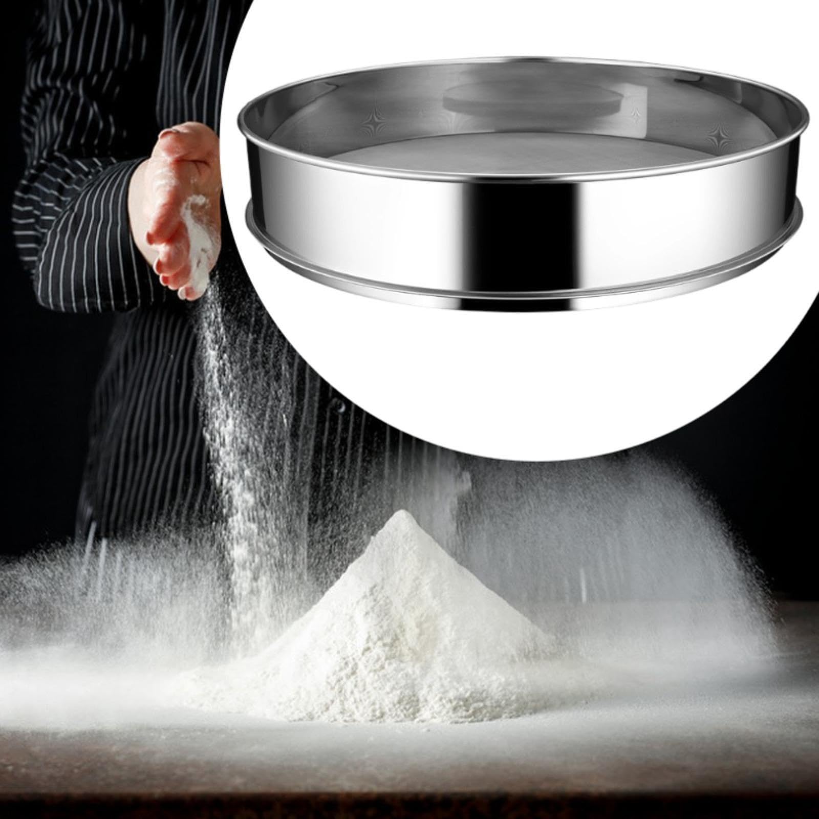Tamis Fines Mailles Ustensile de Cuisine Sieve Farine Acier Inoxydable Filtration Fine Multifonctionnel Approprié Au Gâteaux, 40cm