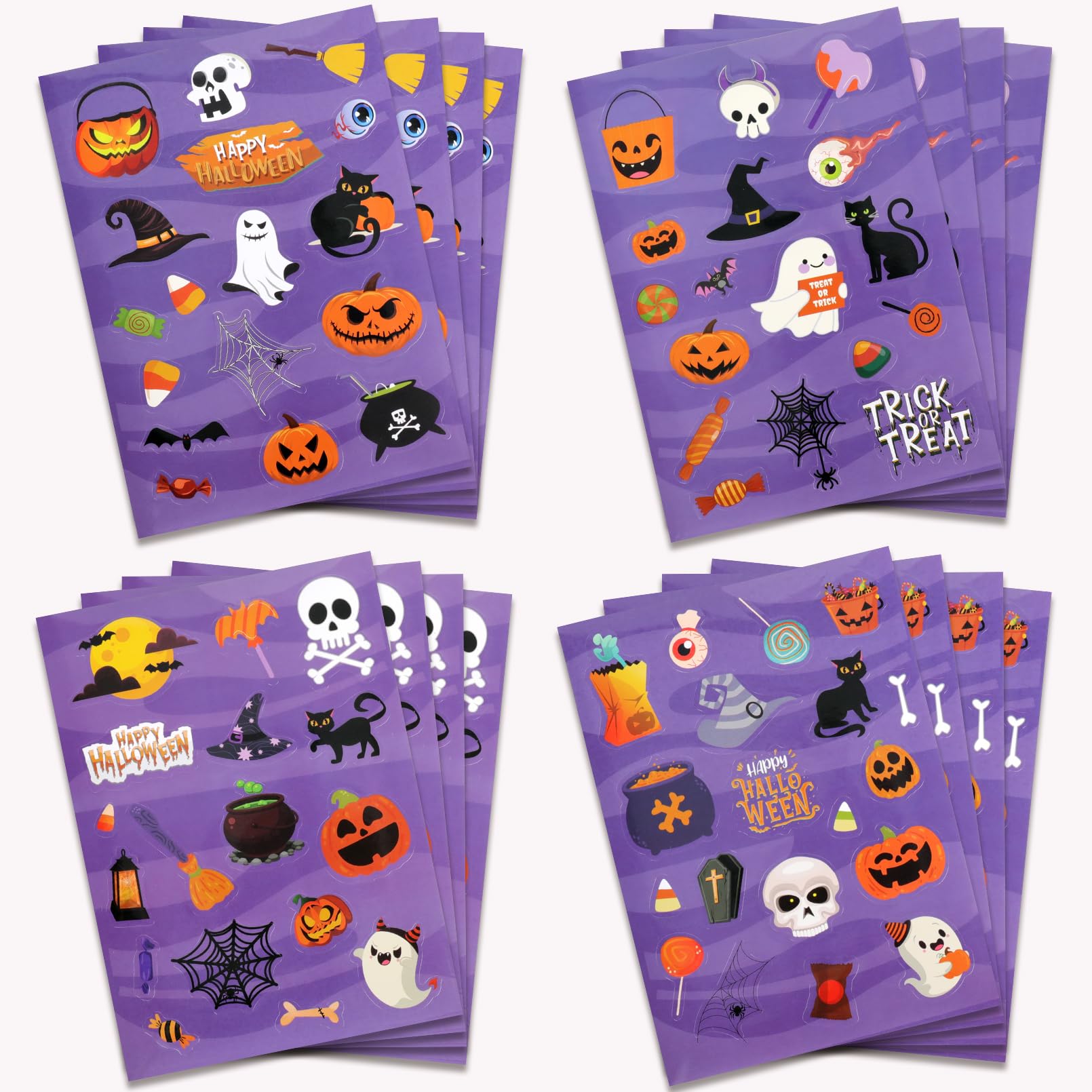 840 Halloween Stickers, 48 Sheet Party Favors - Vinyl Stickers with Ghosts, Kids' Party Activities