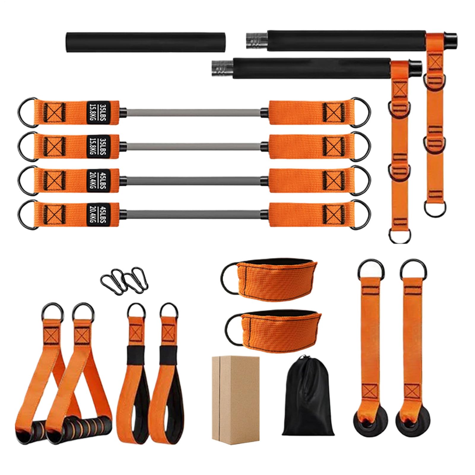 -Pilates-Bar-Set Verstellbarer Widerstand Tragbar | Körperformungs-Trainingsgerät Multifunktional Frauen Erwachsene Sportler Anfänger Fitness-Fans Home-Gym-Spieler