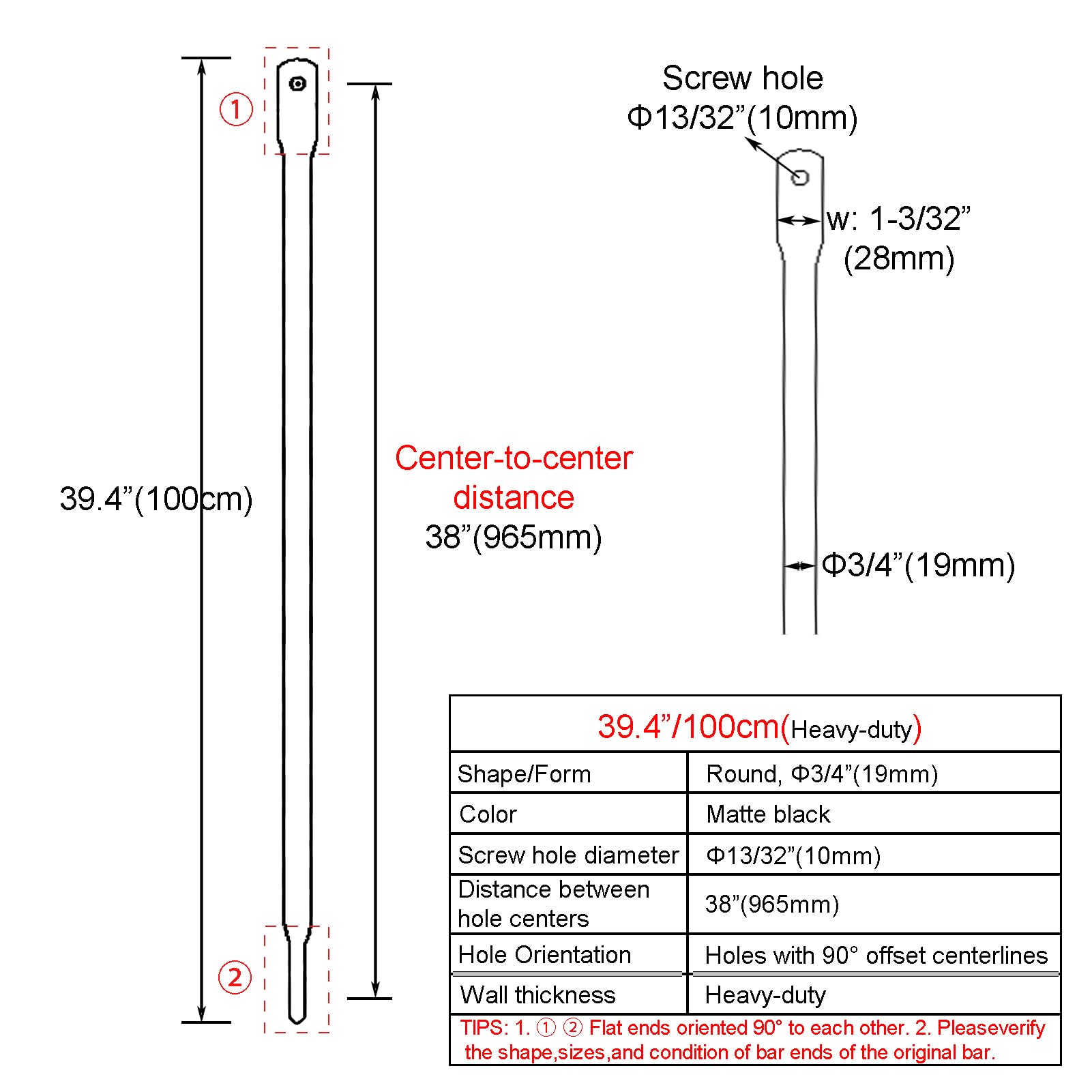 39,4"/100 cm, wymienne pręty do huśtawki ogrodowej z kątowymi końcami 90 stopni, matowa, czarna, duża pojemność, metalowe okrągłe pręty do zawieszenia huśtawki na ramie (2 szt./CTN)