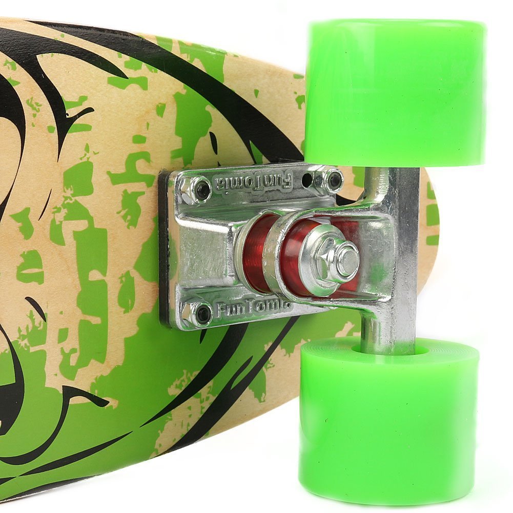 FunTomia Mini Board monopatín Skateboard 57cm - 7 Capas de Arce Canadiense - con o sin LED Ruedas - Rodamiento Mach1