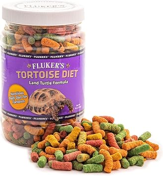 Flukers Tortoise Diet, Large Pellet Food - Land Turtle Formula, 10oz