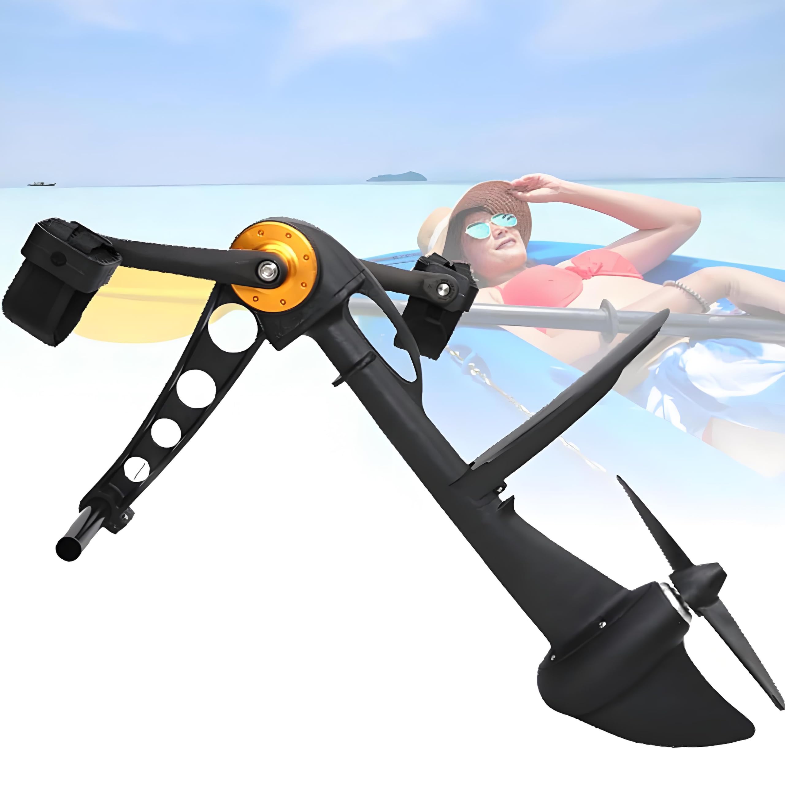 Pedalantriebssystem für gängige Kajaks – universelles All-in-One-Pedalantriebs-Set mit Unterwasser-Befestigungsclips – Ersatz-Pedalantrieb für die Aufrüstung aufblasbarer Outdoor-Angelboote