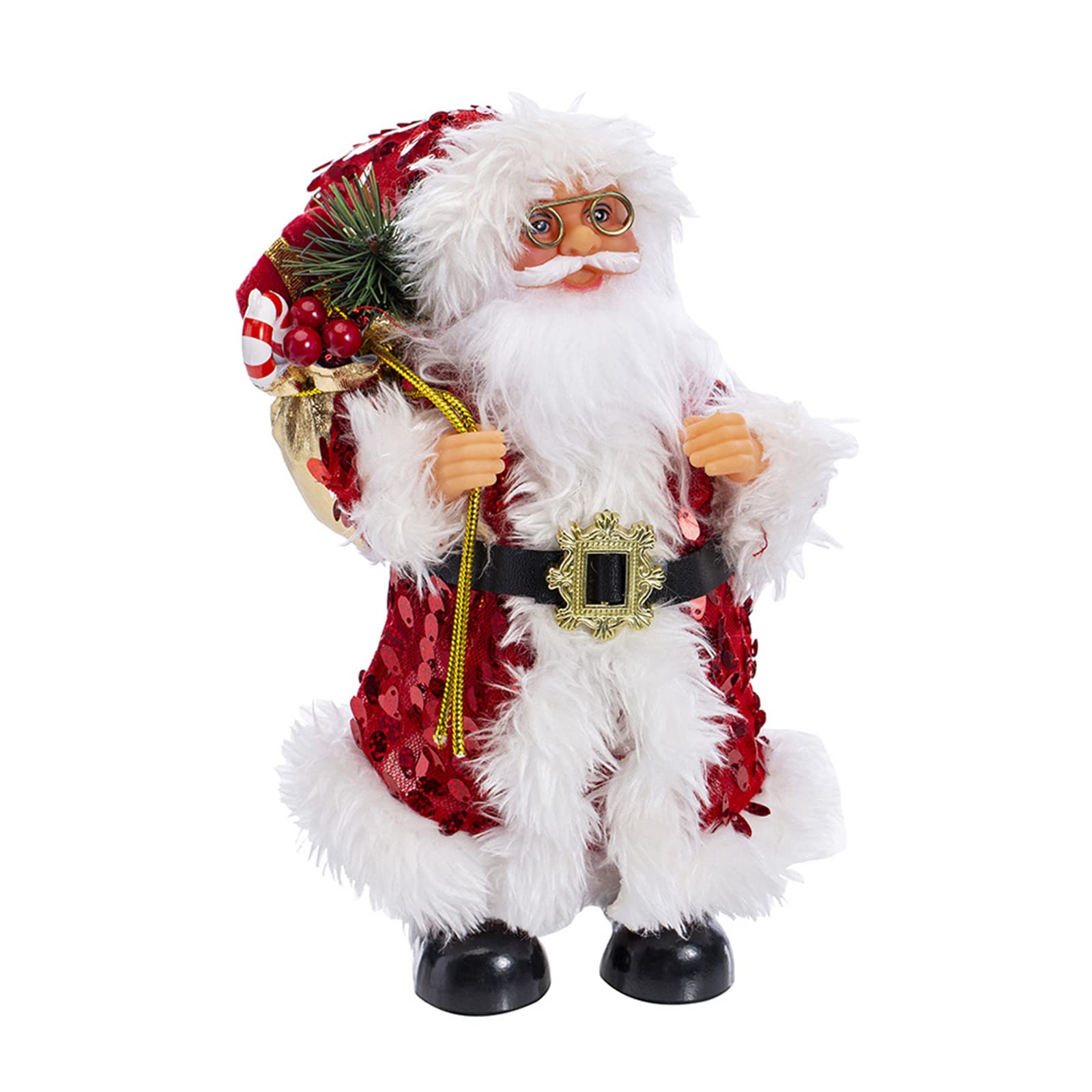 Nucelit Santa Figurine, 11" Standing Santa Dolls, Christmas Ornament Decorations for Kitchen Home Table Centerpiece Christmas Figurine Gift Decorations Window Tabletop Statue Ornaments