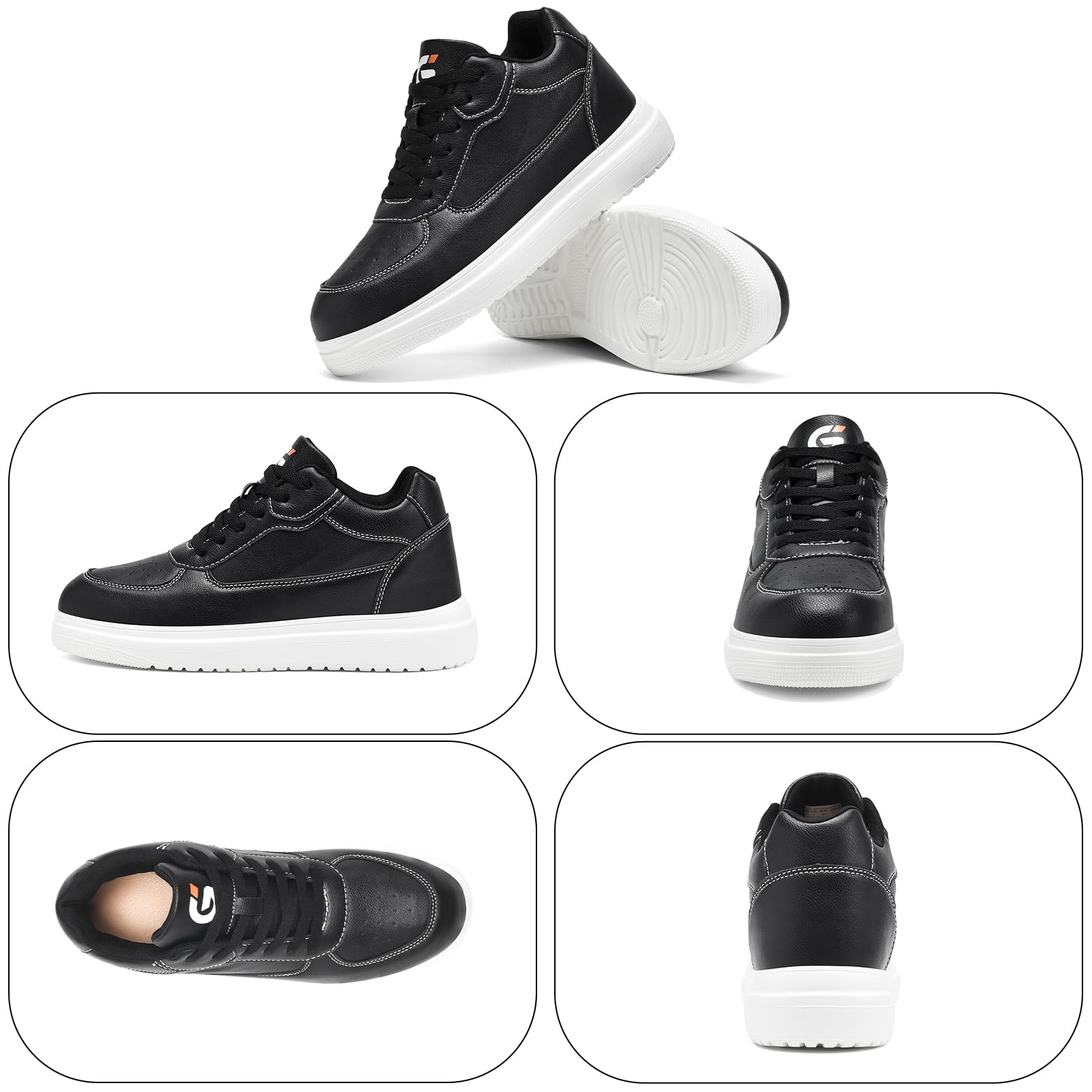 Zapatos Elevación Invisibles para Hombre Altura Ajustable 6/8/10CM Zapatillas Deportivas Transpirables Antideslizantes y Multifuncionales Cómodas Sneakers 40-45EU
