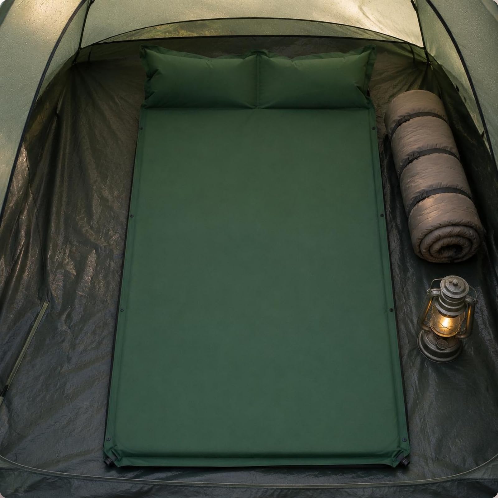 rockible Colchón Industrial Autoinflable Colchoneta Aislante Esterilla Almohadilla con Diseño Plegable y Inflado Rápido Material Resistente al Agua para Camping en Tienda Excursión