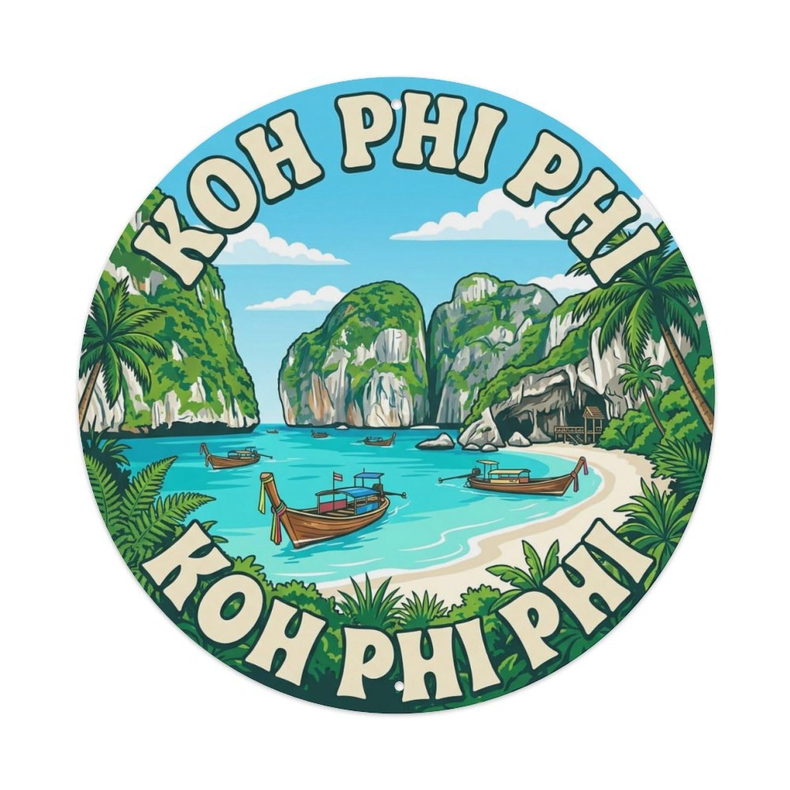Thailand Vintage Travel Koh Phi Phi Metal Tin Sign