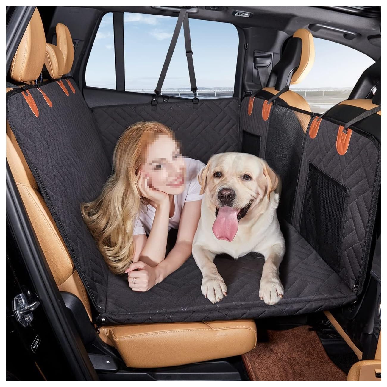 Extensor De Asiento Trasero For Perros, Funda Rígida For Asiento De Coche For Perros, Hamaca For Perros For Asiento Trasero De Coche, Funda Impermeable For Asiento De Coche For Perros, Hamaca(Black)