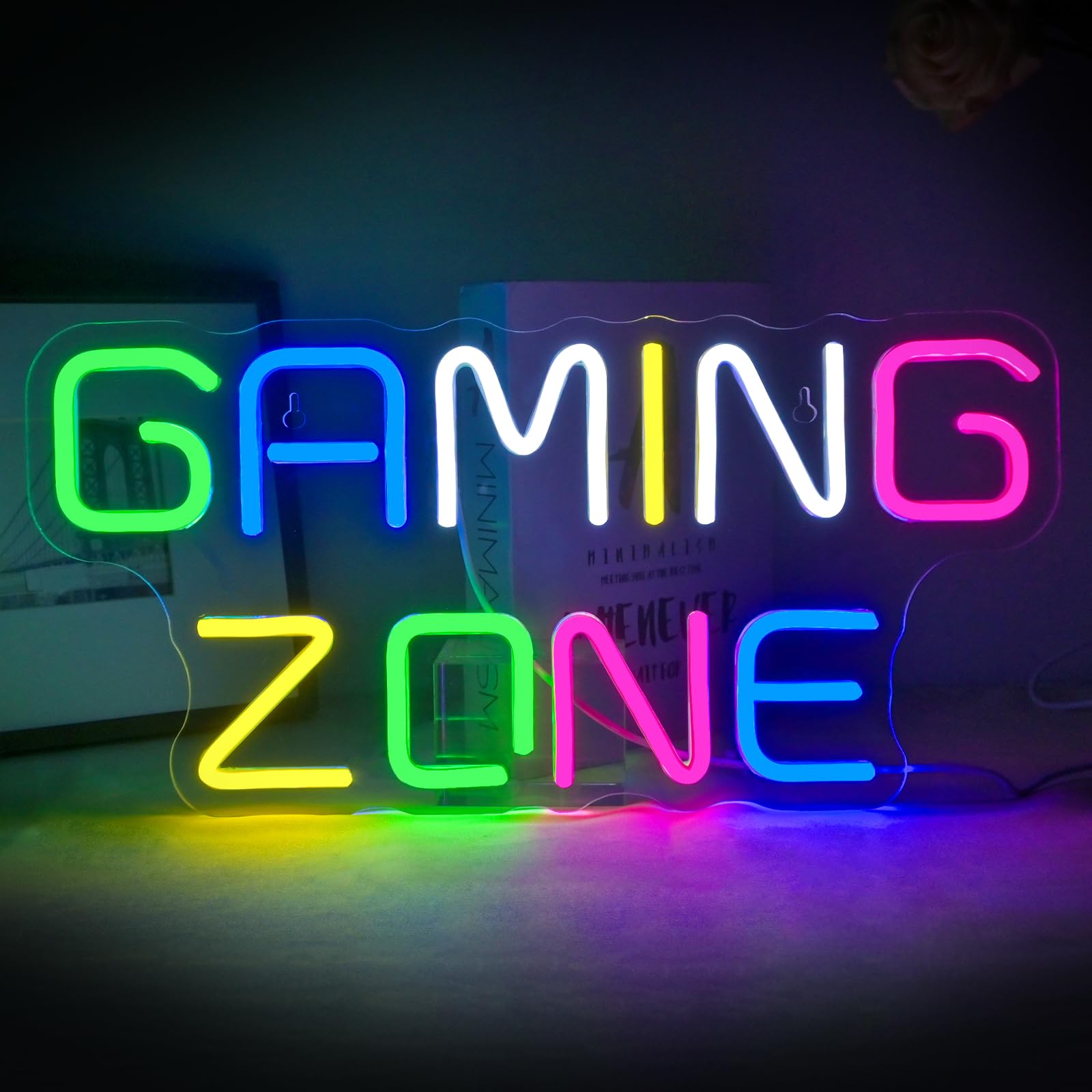 ineonlife Gaming Zone Neon Light Sign, Game Zone Neon Sign Dimmable for Wall Decor Kids Games Neons Light