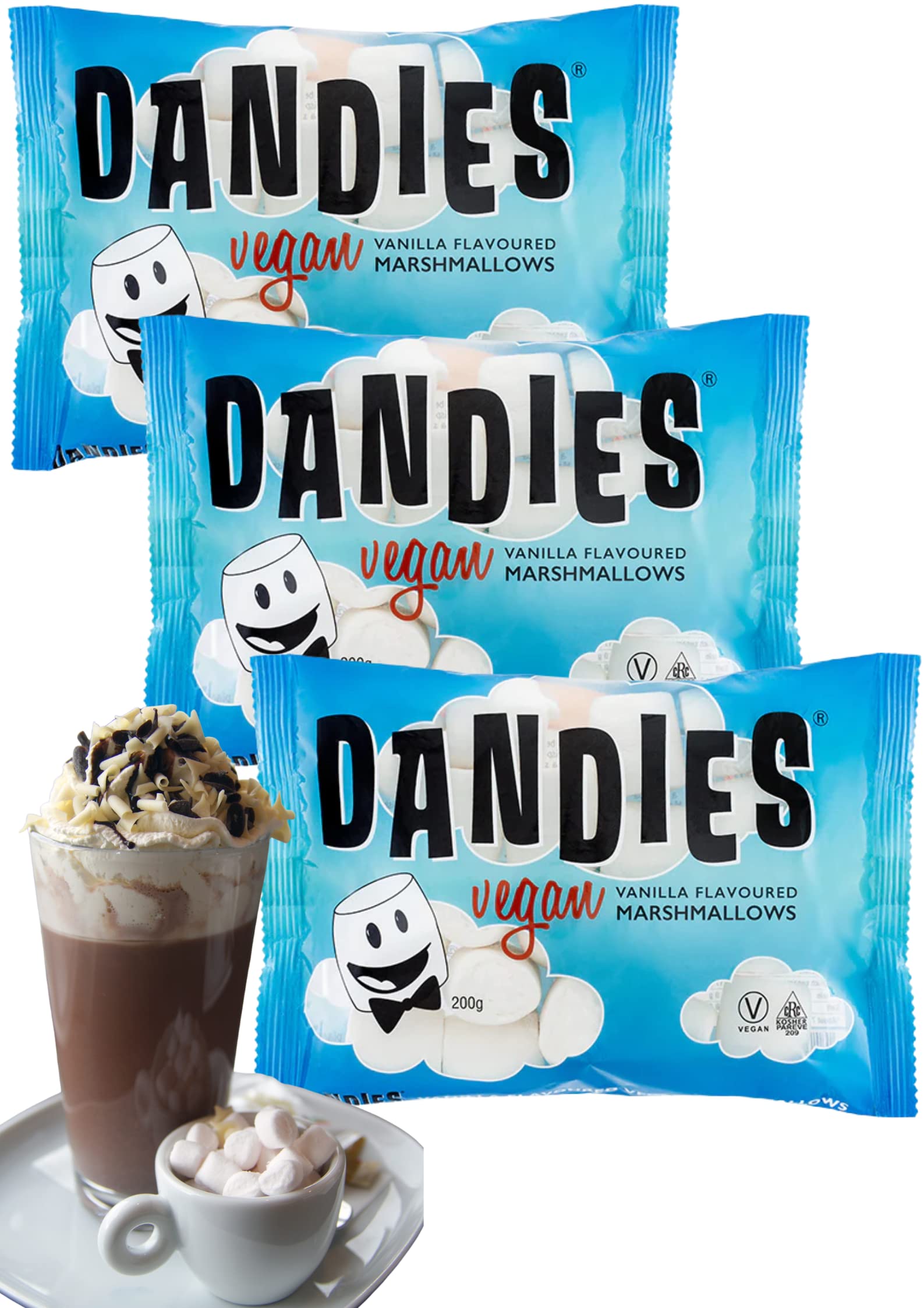 Dandies Vegan Marshmallows Vanilla, Sweets In Bulk - Suitable For Vegan Marshmallow