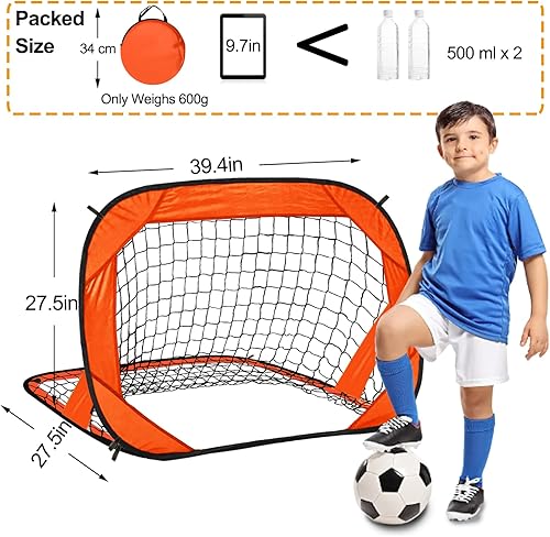Miniatura 4 de Portería de fútbol desplegable para niños pequeños, redes para patio trasero, playa, fútbol, entrenamiento, mini portería de fútbol portátil