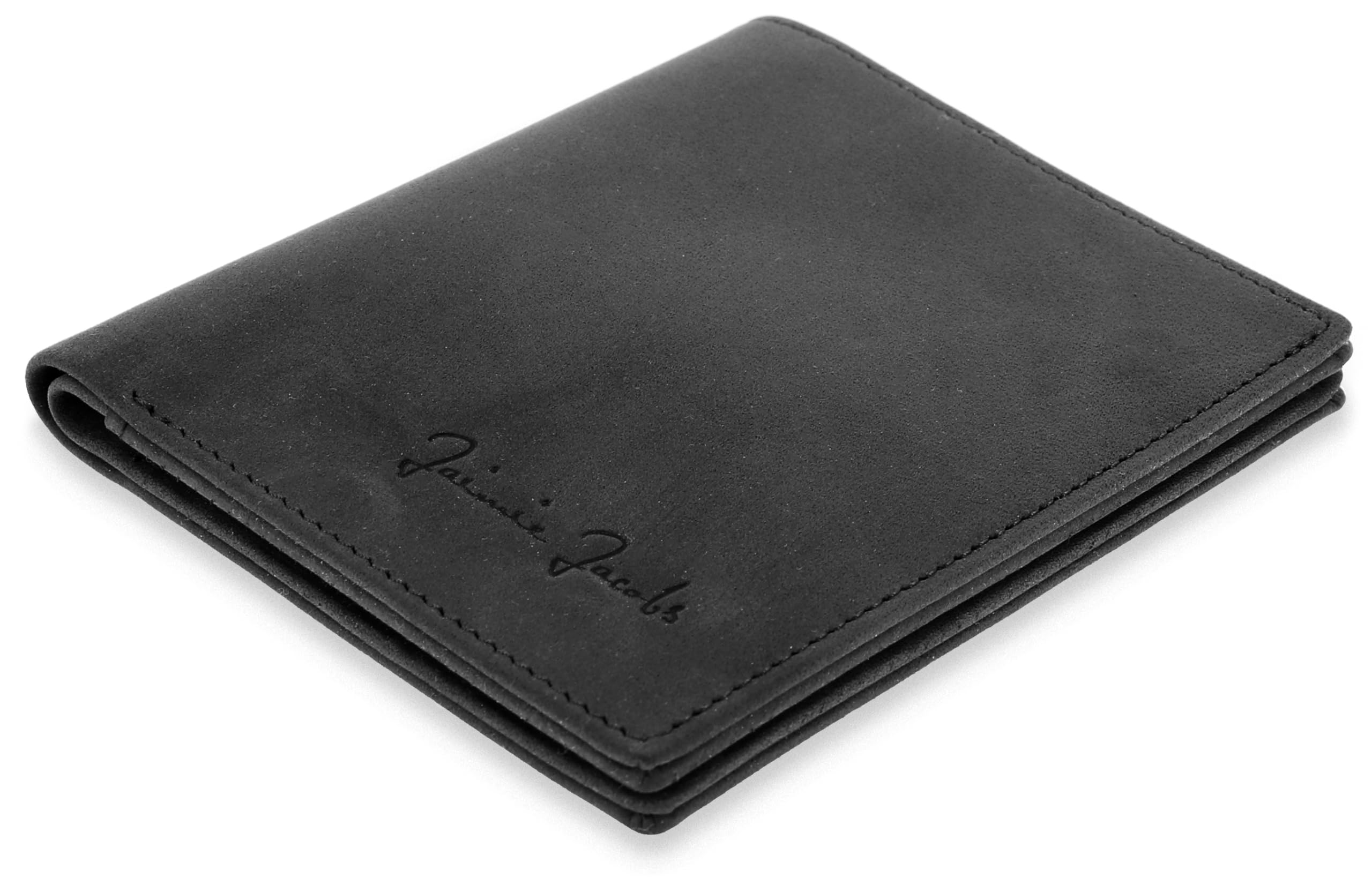 Jaimie Jacobs SLIMSTAR Portafoglio Uomo Piccolo con protezione RFID Porta Carte di Credito (Abbronzatura Nero)