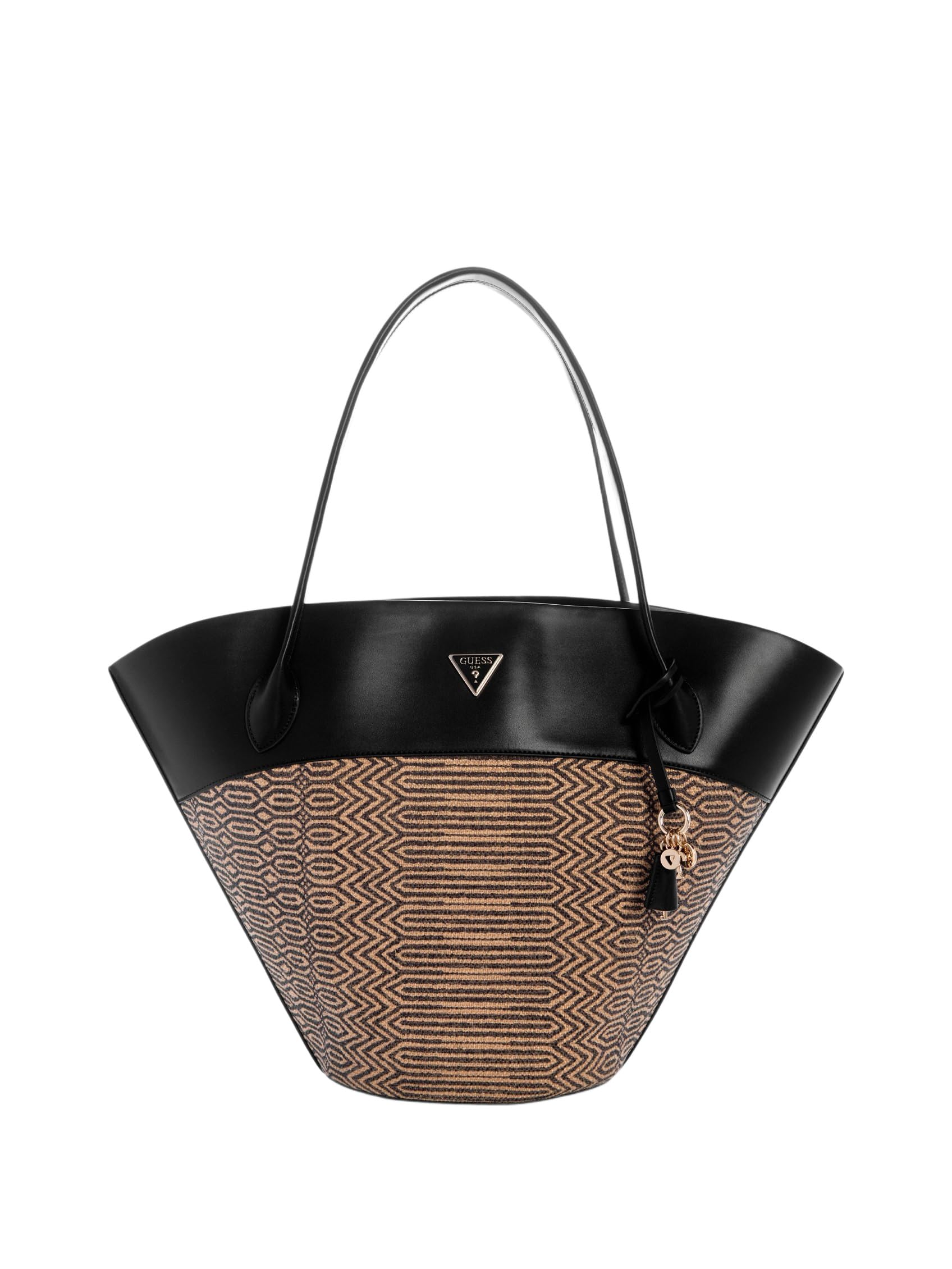 GUESS bolso shopper Venere Extra Large Tote Natural/Black multicolor