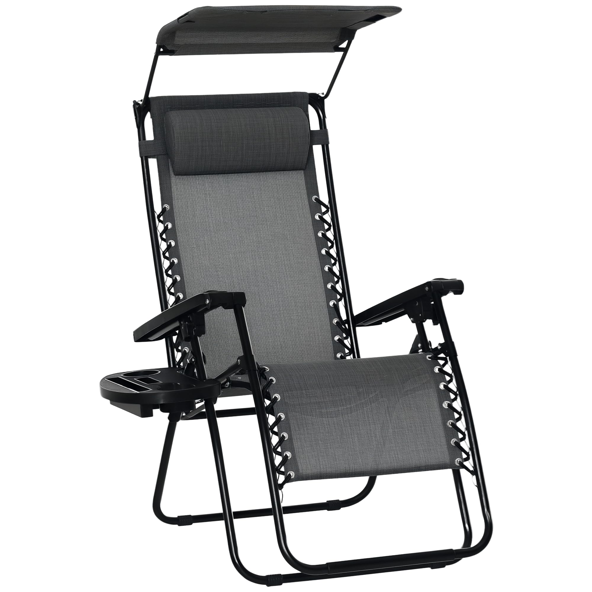 Outsunny Zero Gravity Chair - Grey - Extra Small - Steel