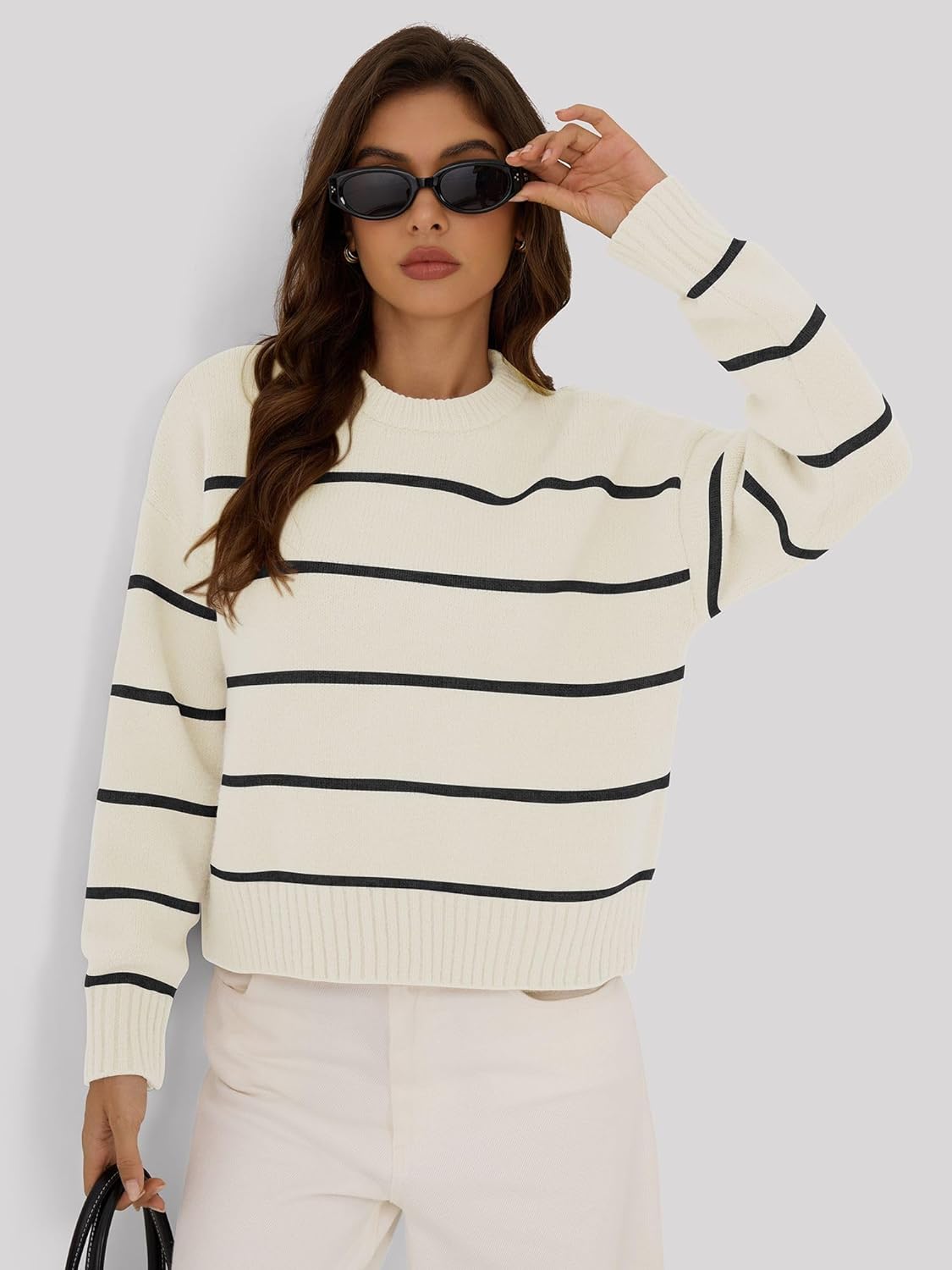 ZAFUL Womens Sweater Long Sleeve Crewneck Soft Basic Knit 2025 Fall Loose Fit Pullover Tops - Image 4