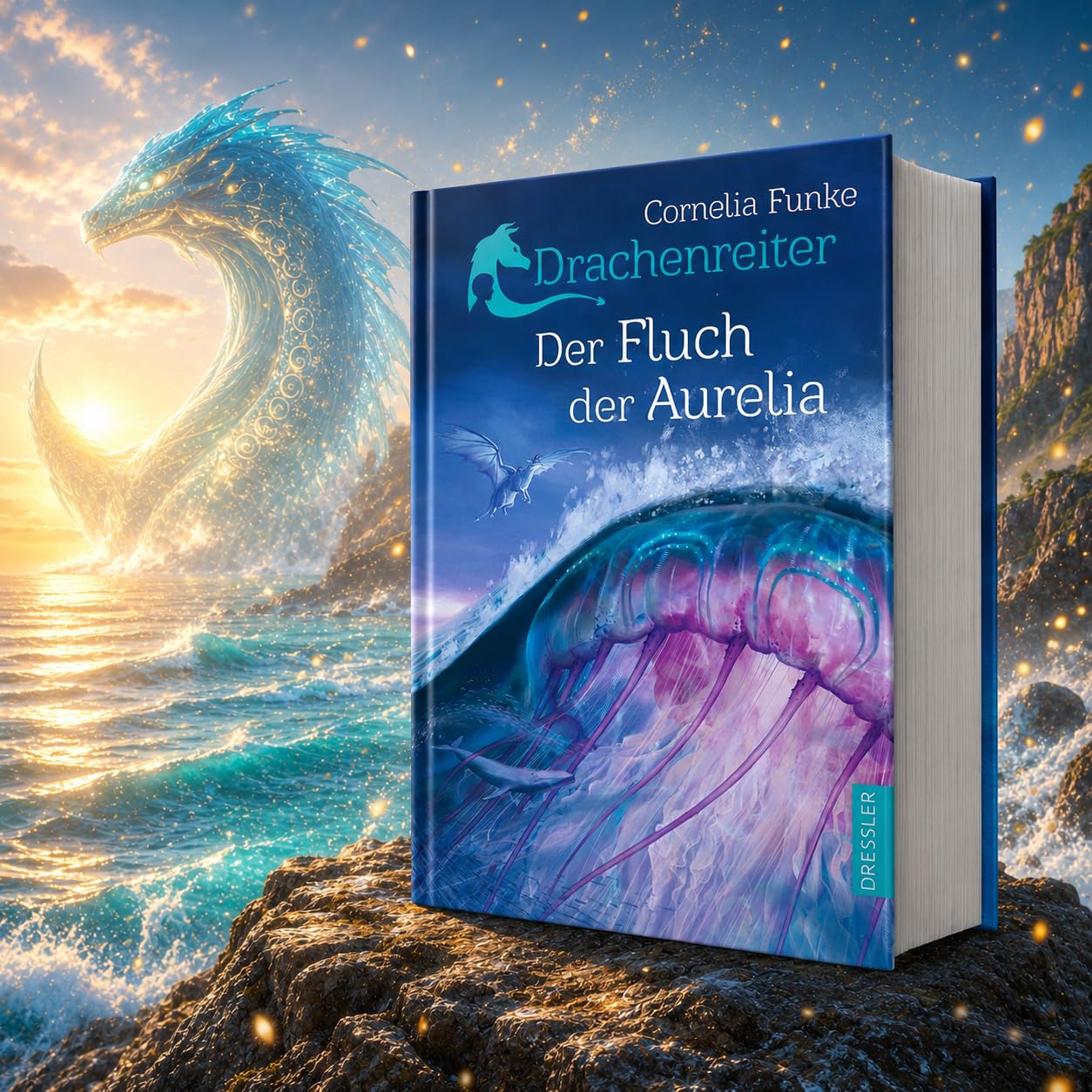 Cornelia Funke - Drachenreiter Reihe Band 1-3: Die Feder eines Greifs, Der Fluch der Aurelia - Fantasy Bücher Bundle voller Drachen, Mut und Abenteuer - Kinderbücher ab 10 mit exklusivem Lesezeichen