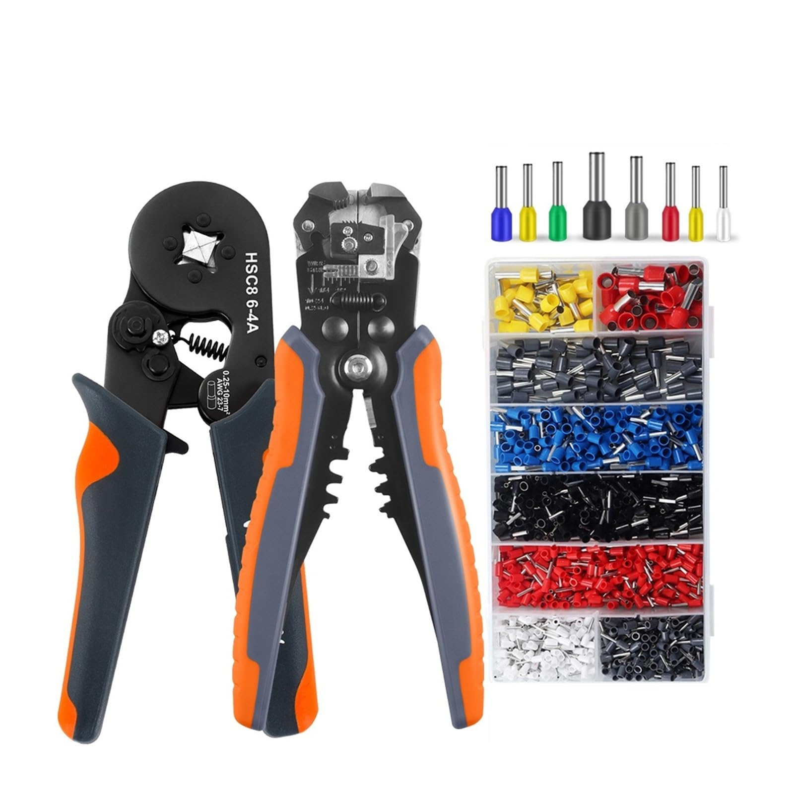 Yanyaxm 6-4 Yq 1200Pcs Crimper Cable Cutter Adjustable Automatic Wire Stripper Multifunctional Stripping Crimping Pliers Terminal Hand Tool