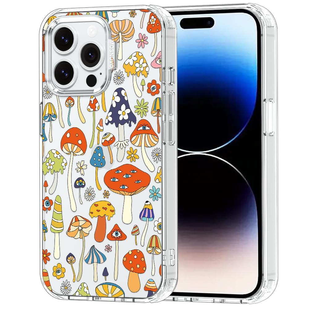 MOSNOVO Case for iPhone 14 Pro Max, [Buffertech 6.6ft Military-Grade Drop Protection] [Anti Peel Off Tech] Clear TPU Bumper Phone Case Cover Design -