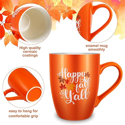 Miniatura 3 de Funtery 2 tazas de café de Acción de Gracias, tazas de otoño, calabazas, tazas de café Happy Fall Y'all, taza de café de calabaza de buenos días,