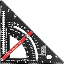 Carpenter Square 7 inch,Adjustable Rafter Framing Square Tools,T Square Multi-Purpose Aluminum Alloy Triangle Carpenter Square for Woodworking and Carpentry | Drill Gauge, Protractor, Ruler