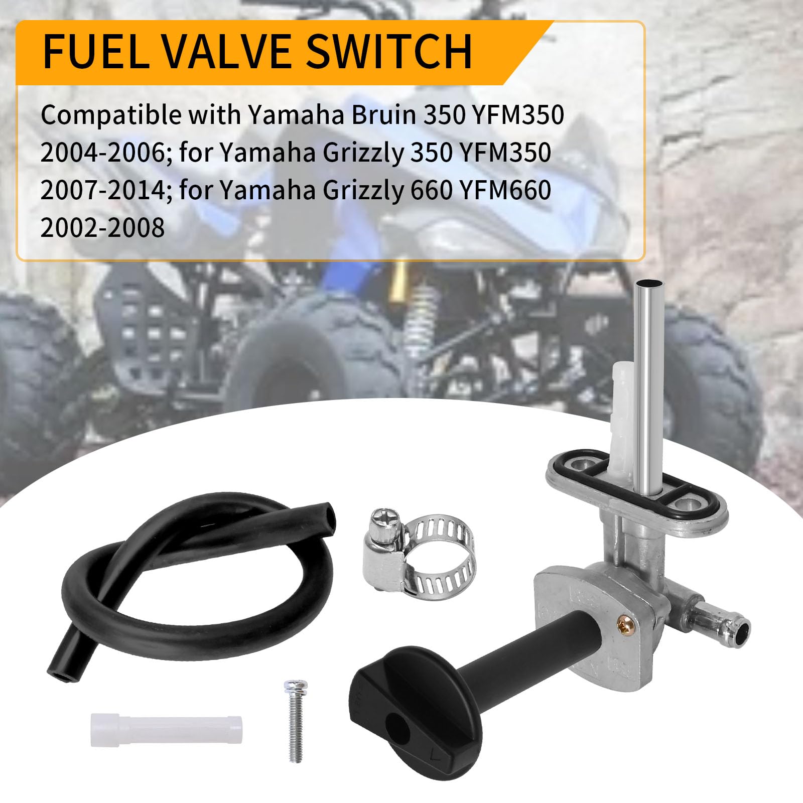 Robinet De Carburant + Levier Pour Yamaha Bruin 350, Grizzly 350 & 660 - Référence 5KM-24500-10-00