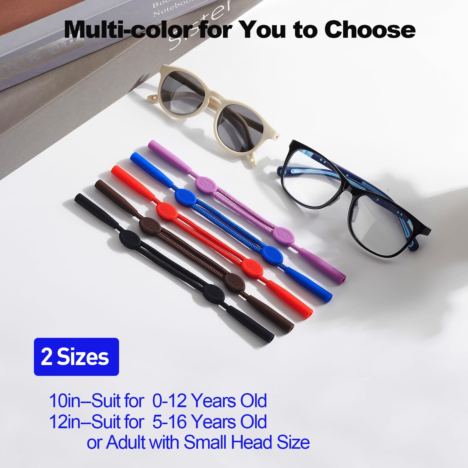 Correa para gafas de sol para niños (6.5-10 pulgadas), correa ajustable para gafas de sol deportivas, soporte para gafas de sol para niños