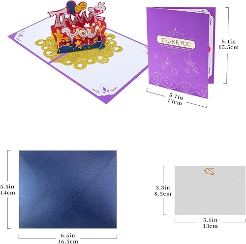 Miniatura 3 de Magic Ants Expresa tu gratitud con una tarjeta de agradecimiento emergente, perfecta para cualquier ocasión, bellamente diseñada con arte en papel