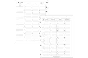 BetterNote 2025 HOURLY Calendar Refill for Disc Notebooks