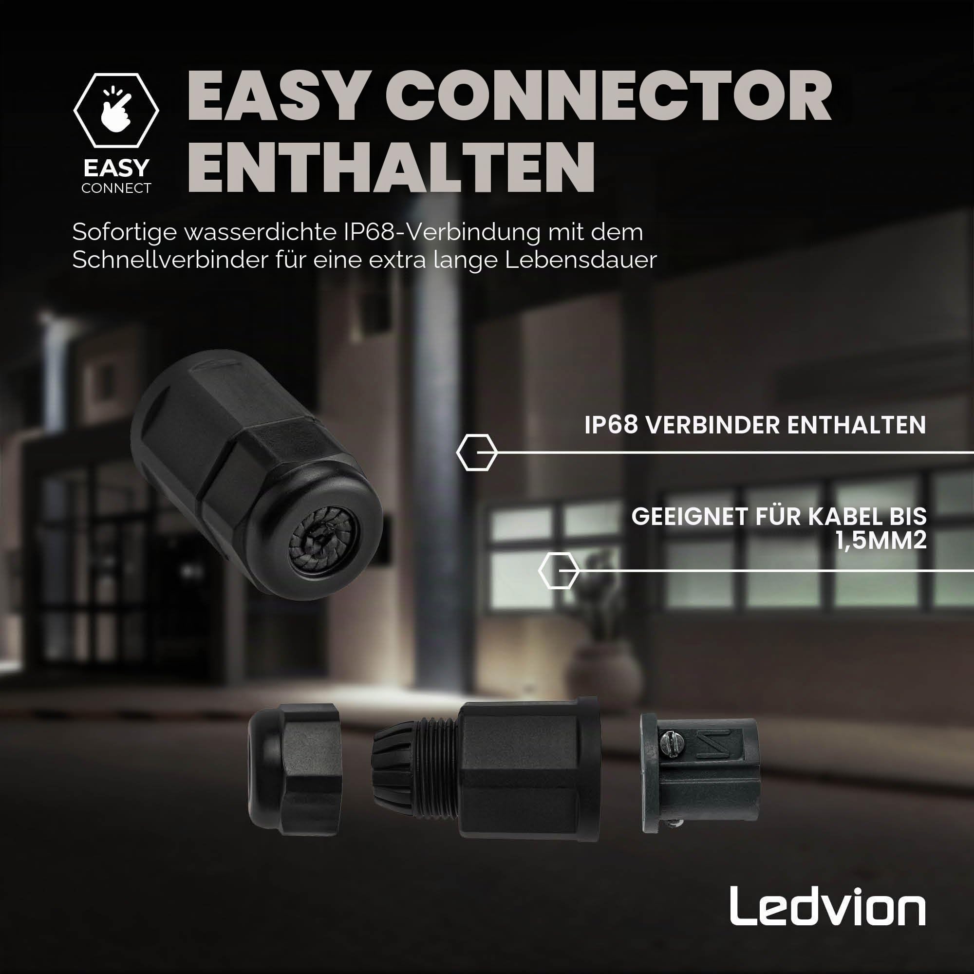 Ledvion LED Strahler mit Bewegungsmelder 150W IP44 6500K 18000lm | Reagiert automatisch auf Bewegung rund um Einfahrt Garten Hof und Fassade