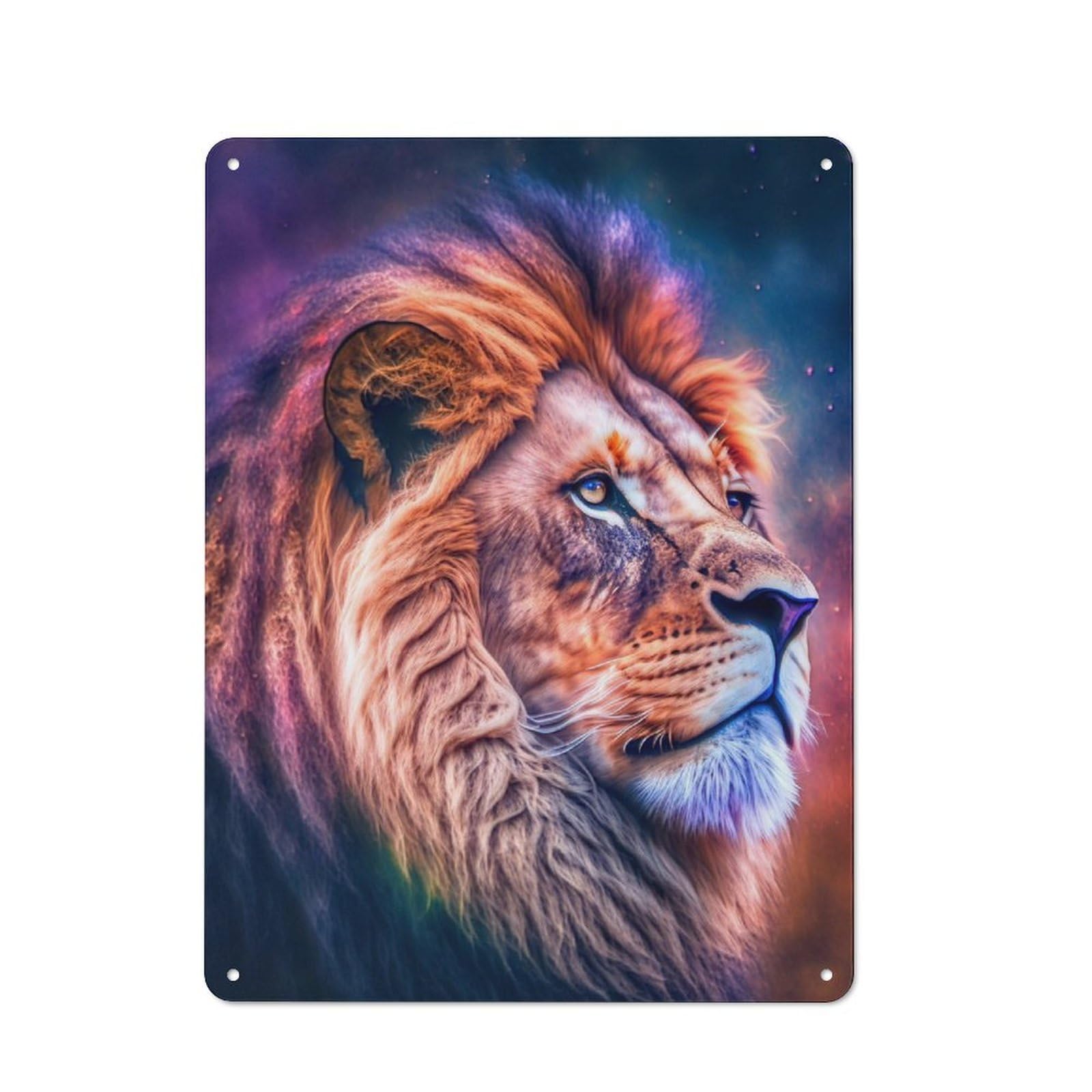 Junmoney Lion Metal Wall Sign 40X30cm Featuring For Hallway Wall, Suited To Wall Display Collectors