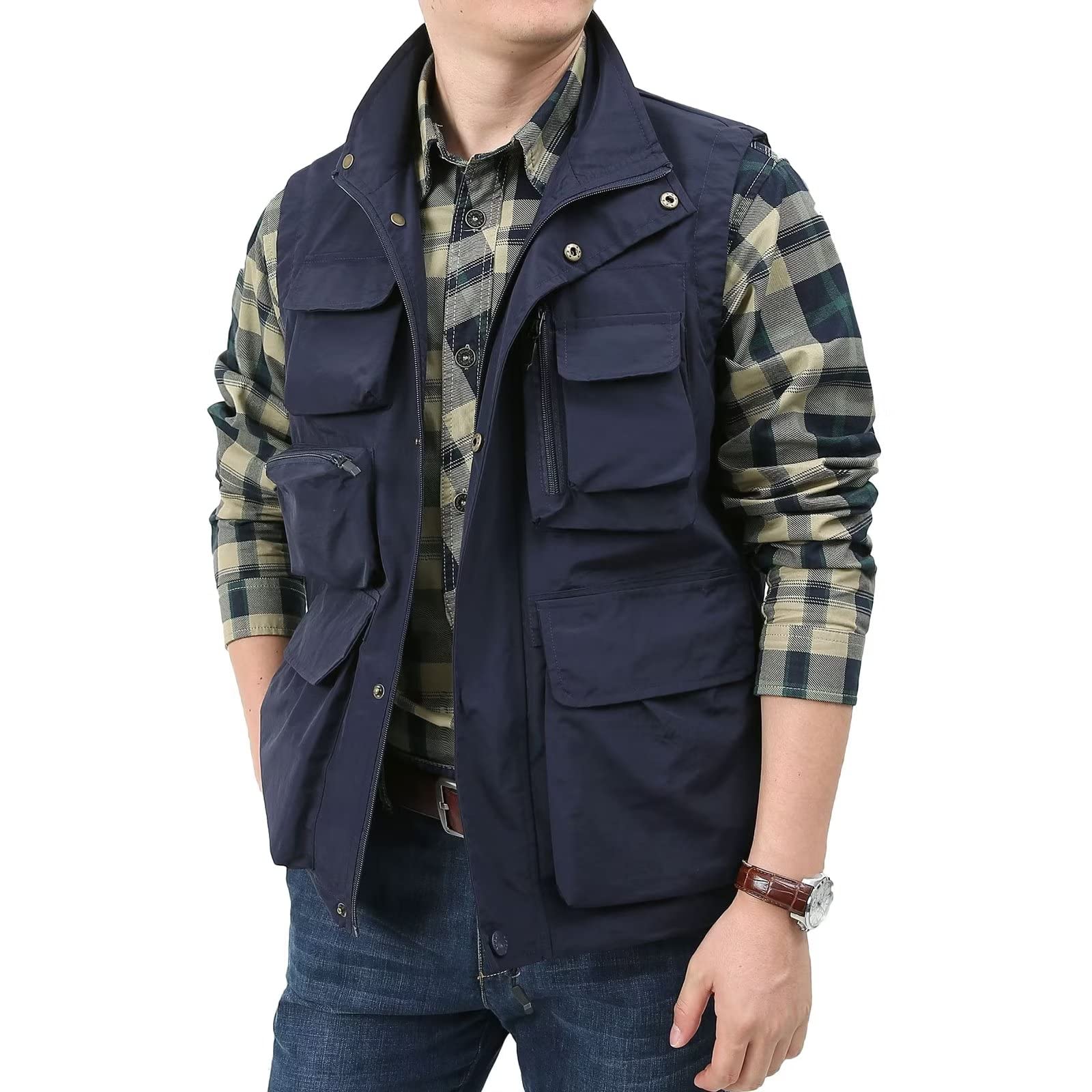 Gilet Da Pesca Multitasche Uomo - Traspirante, Leggero Per Trekking E Outdoor - Foto 8