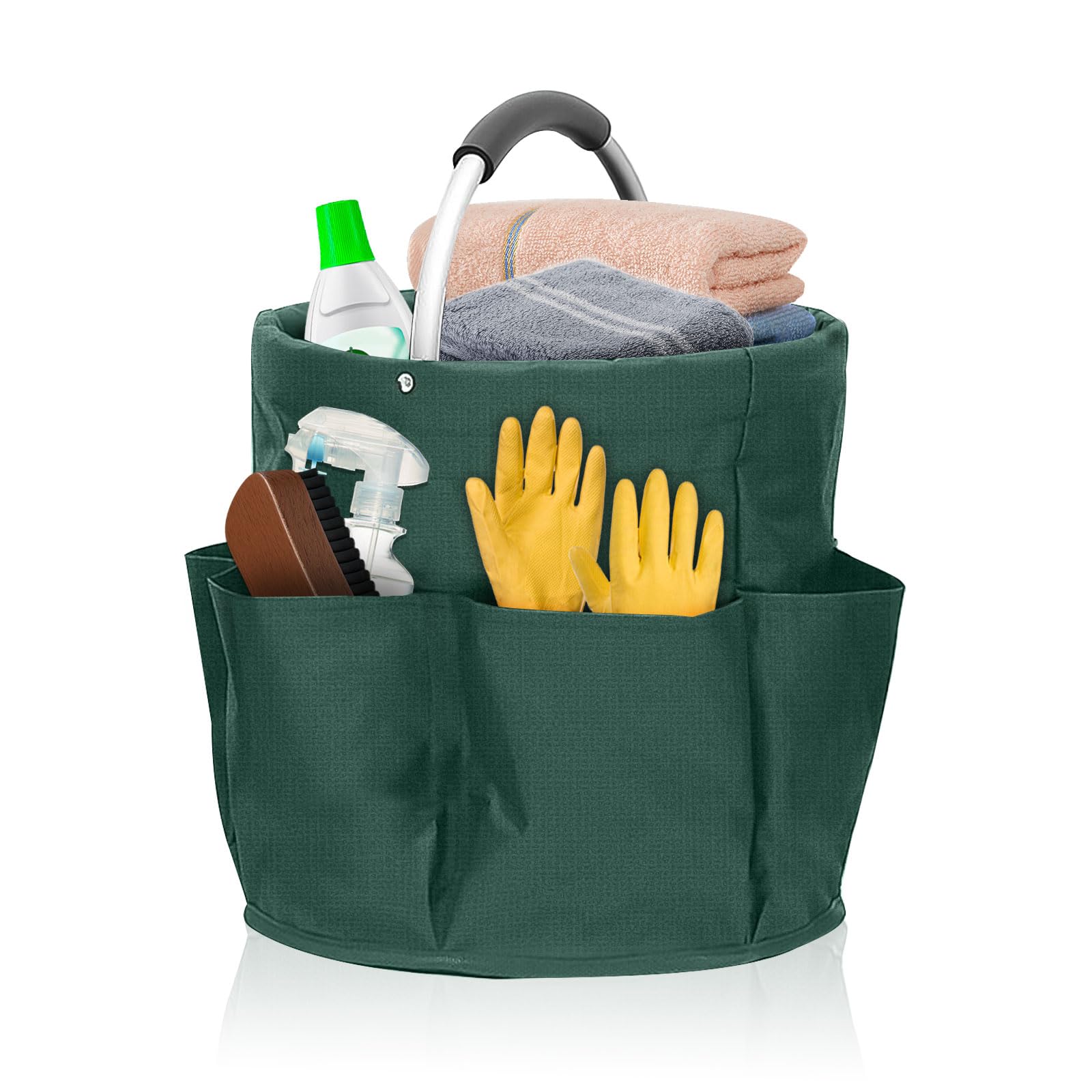Organizer na środki czyszczące, 17 l, składany kosz do przechowywania środków czyszczących, kosz do przechowywania z uchwytem i 6 kieszeni, do gospodarstwa domowego, ogrodu i łazienki